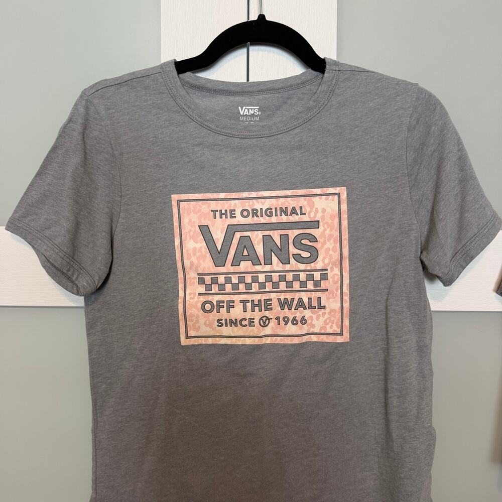 Vans Off The Wall Logo Graphic Tee Gray youth Medium